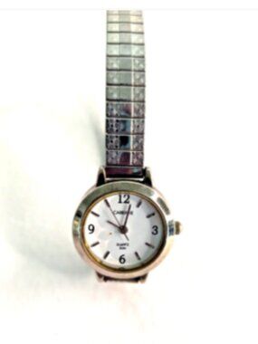 Carriage by Timex Women's Quartz Watch Silver Tone Stretch Band Runs New Battery